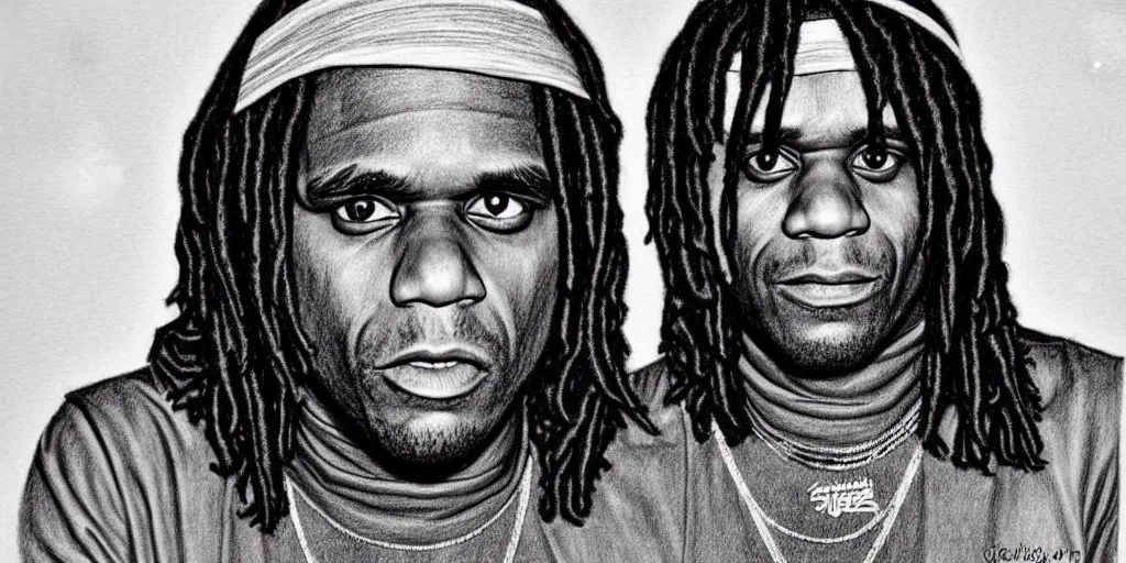 Image similar to chief keef as a muslim pencil drawing very detailed