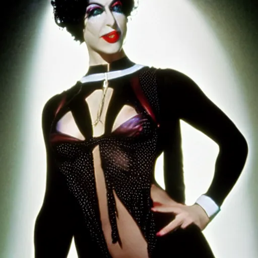 Image similar to Dr. Frank N Furter as a Bond girl