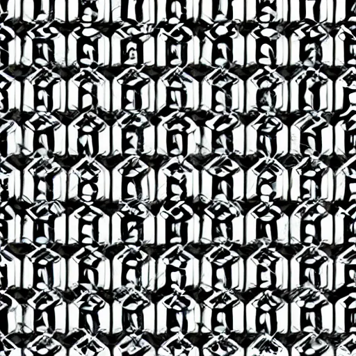 Image similar to pattern of hexagons, black and white, symmetric