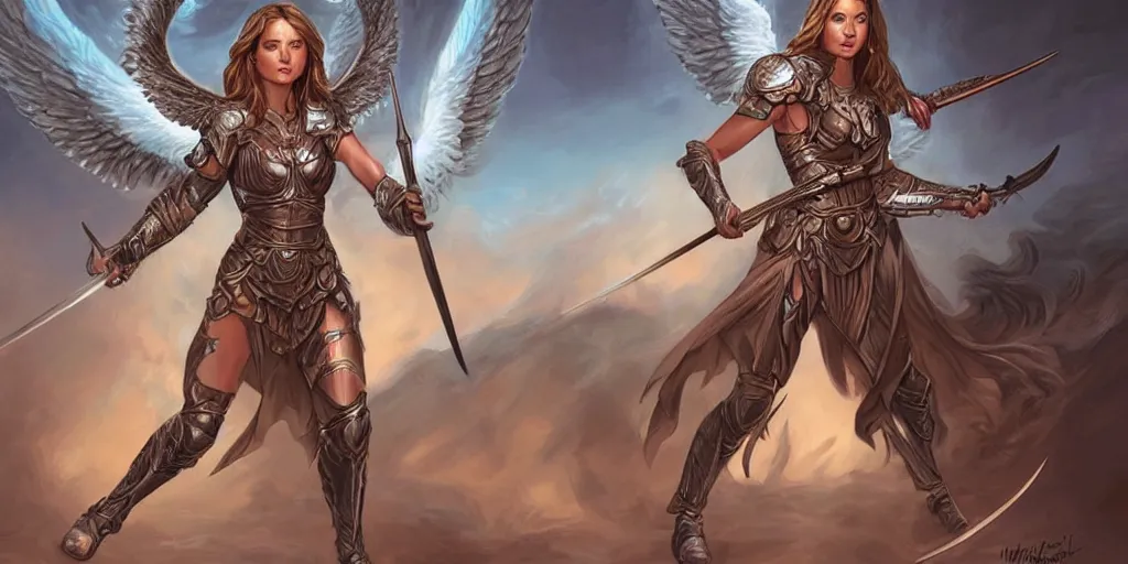 Image similar to female angel warrior by magali villeneuve