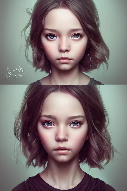 Image similar to very cute girl portrait, highly detailed eyes, intricate details, by artgerm, tooth wu, dan mumford, beeple, wlop, unreal engine 5 rendering