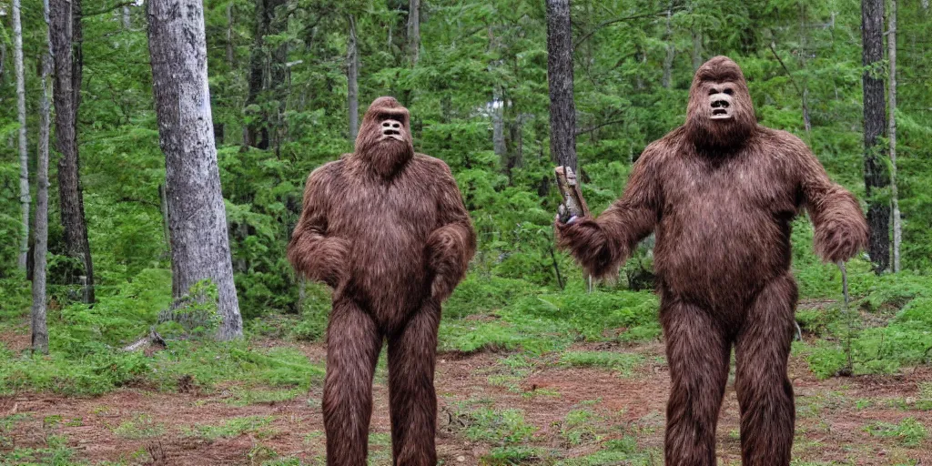 Prompt: real life picture of senator bigfoot giving a speech