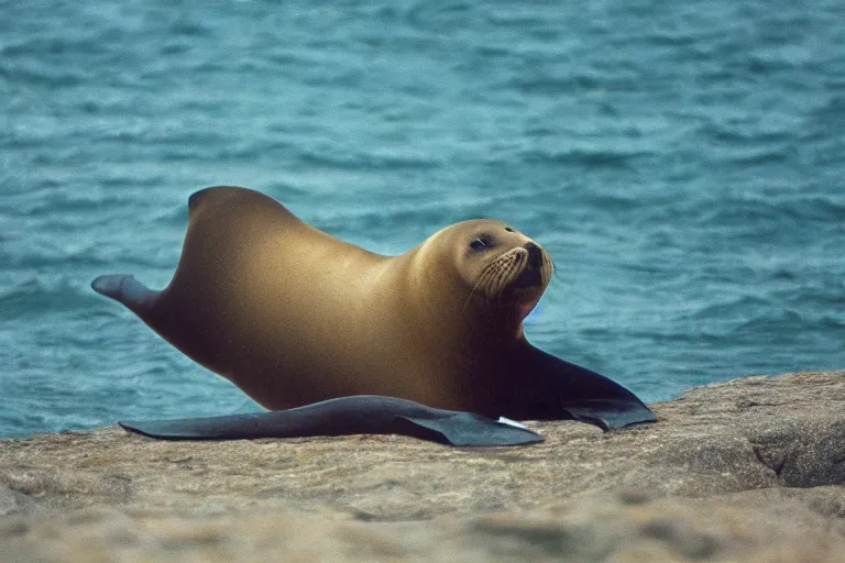 Image similar to a photo of a sealion centipede in its natural habitat, kodak ektachrome e 1 0 0 photography