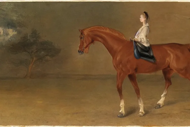 Image similar to horse sitting on a horse, arstation