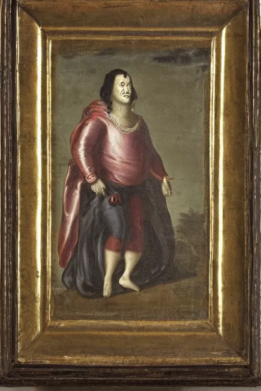 Image similar to A 17th Century painting of Slimer, full body portrait