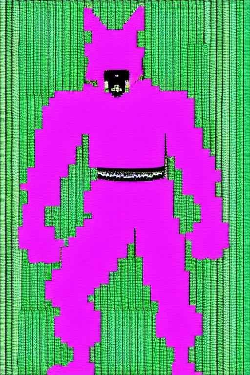 Image similar to full body shot antropomorphic muscular masculine wolf. kickboxer. wolf head. furr on body. 8 bit nes graphics. 1 6 color palitre. vaporwave futuristic 8 0's