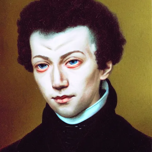 Image similar to alexander pushkin the zombie, realistic