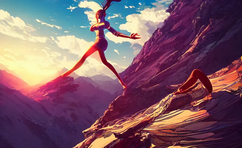 Image similar to Himalayan in a futuristic temple, beautiful flowing fabric, sunset, dramatic angle, dynamic pose, 8k hdr pixiv dslr photo by Makoto Shinkai ilya kuvshinov and Wojtek Fus