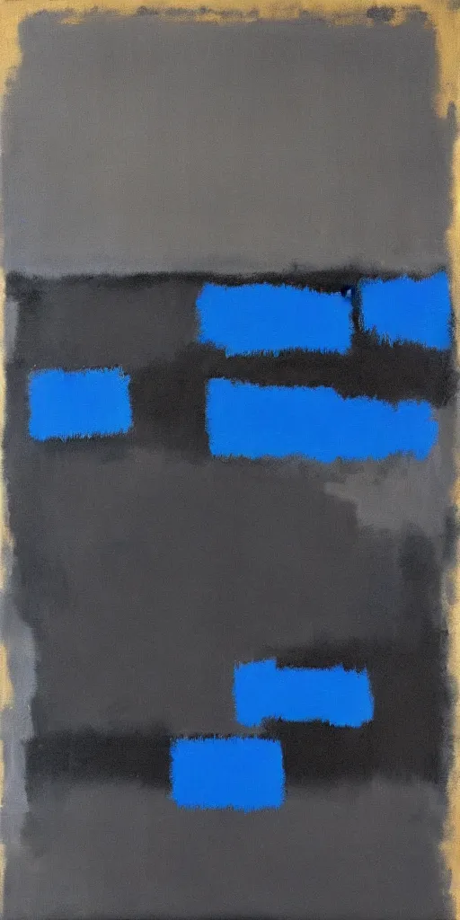 Image similar to painting, black and blue, in the style of mark rothko