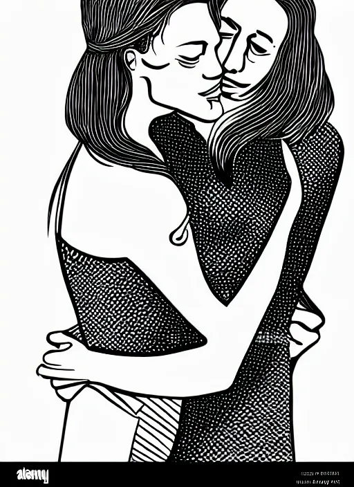 Image similar to Continuous one line drawing. Loving couple woman hugging man. Vector illustration