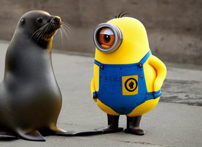 Image similar to sea lion as a minion