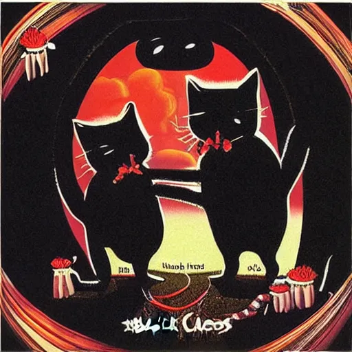 Image similar to album cover for an album called'the black cat ', 1 9 9 0