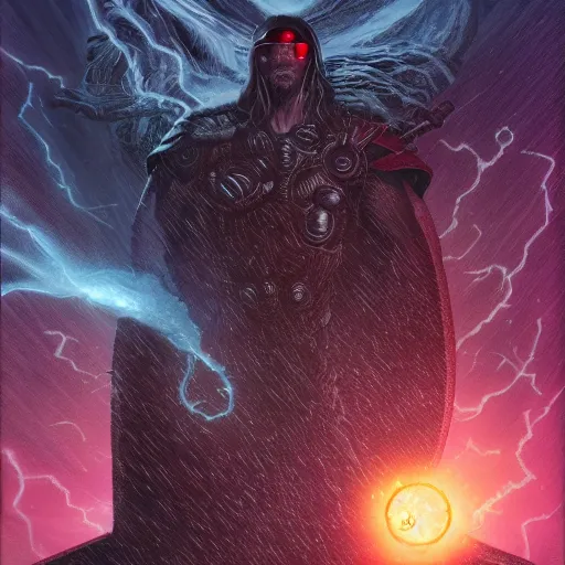 Prompt: Thor and the unspeakable eldritch horror in the plane of darkness and blackholes, 8k 4k in the style of Wayne Barlowe