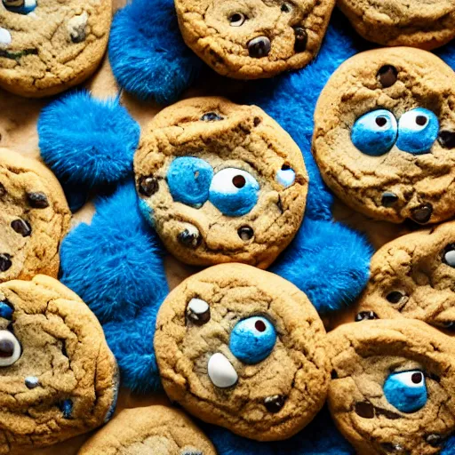 Image similar to Photo of the cookie monster commiting felony robbery, 24mm f/1.4, HDR