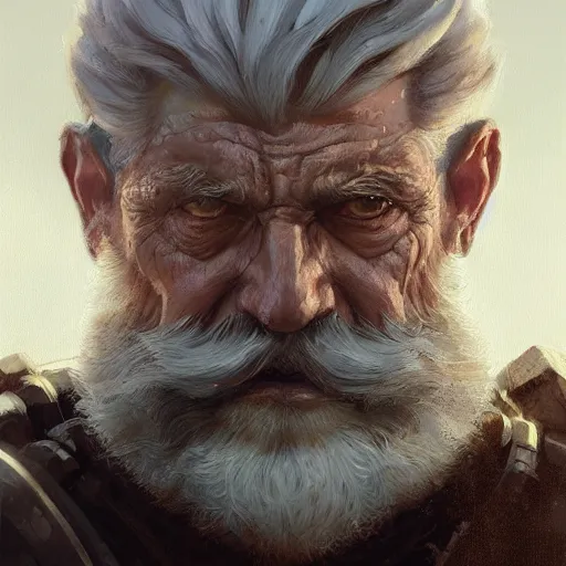 Prompt: very detailed masterpiece painting of an armored warrior character portrait, older man with grey hair and beard, ,artstation, concept art by Greg Rutkowski, WLOP, liang xing, NeoArtCore, Zumidraws, Zumi, Axsens, Dan Mumford, Christophe Vacher