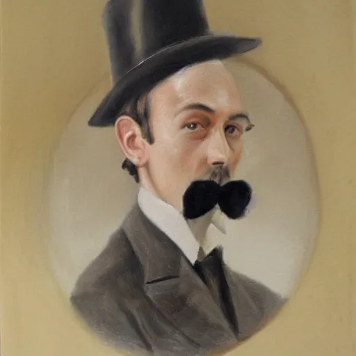 Prompt: detailed and realistic portrait painting of gentleman with monocle