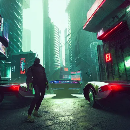 Image similar to New team members of Blade Runners, looking by big brother, cyberpunk style, digital painting, artstation, concept art, smooth, sharp focus, hyperrealistic, illustration, artstation trending, octane render, unreal engine, ambient light, dynamic lighting, magical, dark vibes, green, purple and red colors