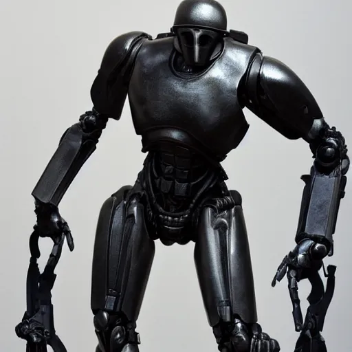 Image similar to A Rodin sculpture of Robocop