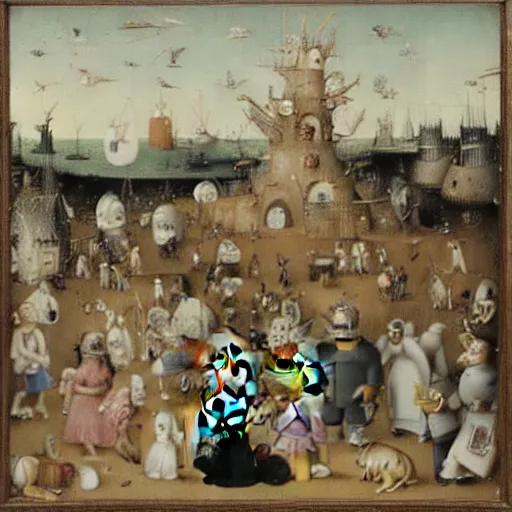 Image similar to the simpsons by hieronymus bosch