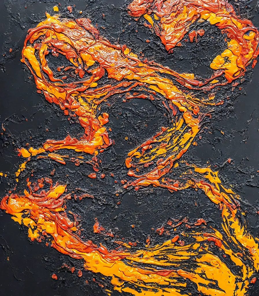 Image similar to driping dry oil paint, molten plastic, realistic, 8 k