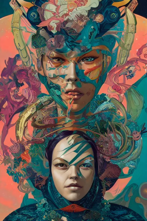 Image similar to Tristan Eaton, victo ngai, peter mohrbacher, artgerm Sylvari portrait