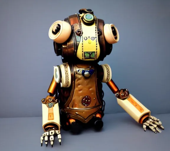 Prompt: steampunk ferret - shaped mech, steampunk bioshock - inspired borderlands - inspired ferret - shaped robot