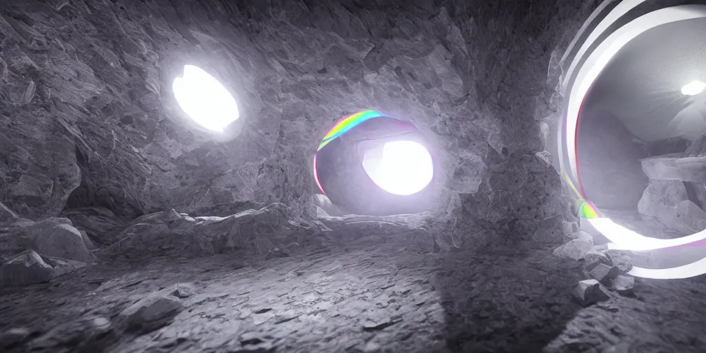 Image similar to a white void with a rainbow time vortex, unreal engine 5, intricate, highly detailed