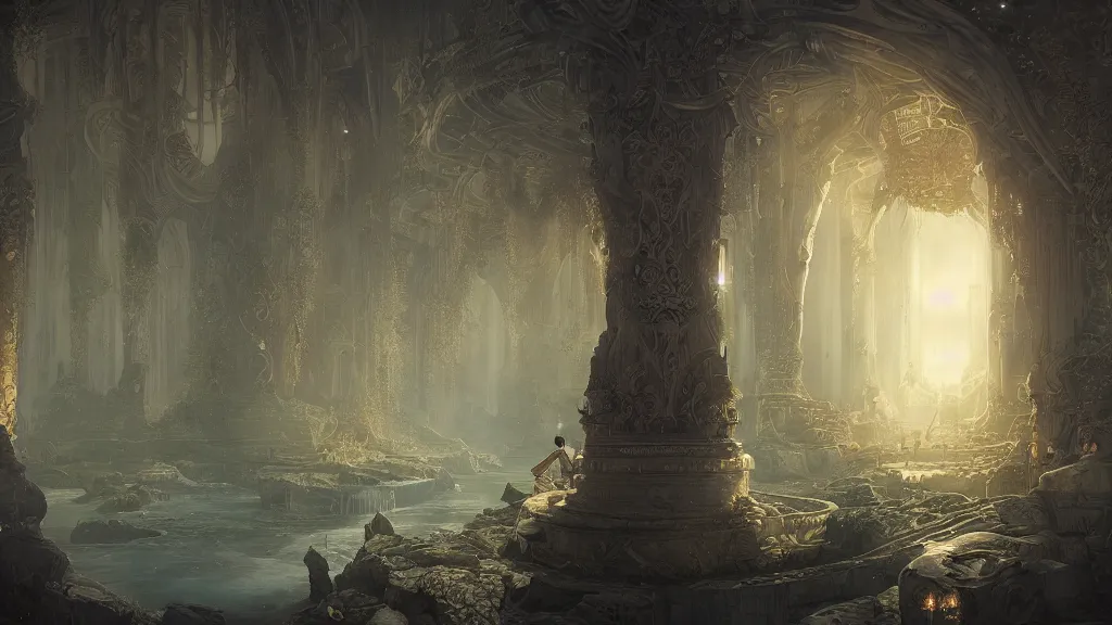 Image similar to the all - beneficent settled on the throne, rossdraws art, tom bagshaw art, ferdinand knab art, heaven lighting, highly detailed, 8 k, octane render