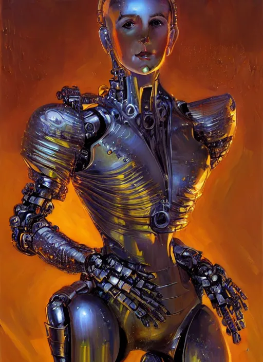 Image similar to robotic putin destroy his opps, d & d, wet, shiny, fantasy, intricate, elegant, extremely higly detailed, ultra definition, digital painting, artstation, anatomical perfection, baroque, portrait, unreal engine 5, concept art, smooth, sharp focus, illustration, art by artgerm and greg rutkowski and alphonse mucha