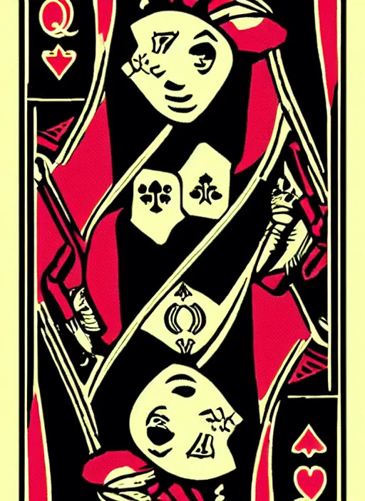 Image similar to queen of spades playing card iron man