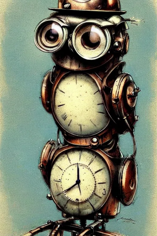 Image similar to (((((1950s retro robot steampunk owl . muted colors.))))) by Jean-Baptiste Monge !!!!!!!!!!!!!!!!!!!!!!!!!!!!!!