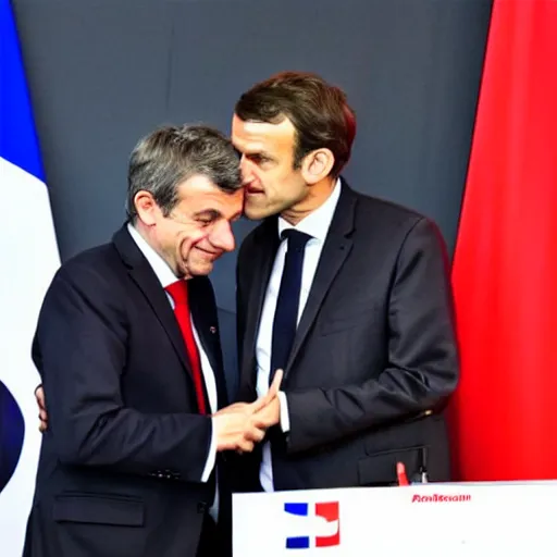 Prompt: jean luc melenchon is spanking emmanuel macron, by easo andrew