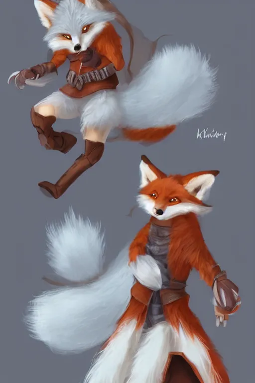 Image similar to anthropomorphic medieval fox with a fluffy tail, trending on artstation, trending on furaffinity, digital art, by kawacy, anime, furry art, warm light, backlighting, cartoon, concept art