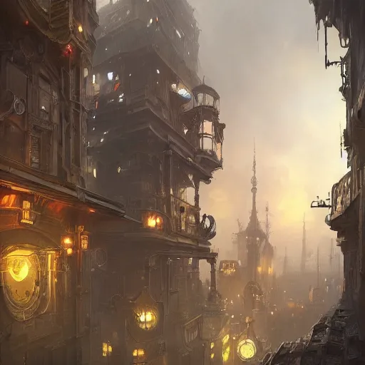 Prompt: a detailed image of steampunk city by greg rutkowski