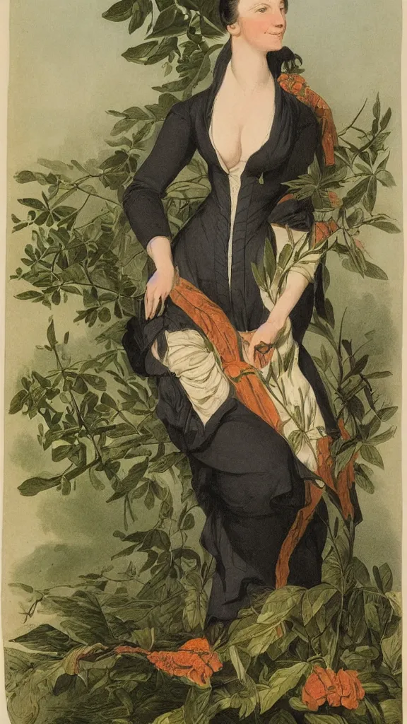 Prompt: a woman, illustration by john james audubon circa 1 8 3 8