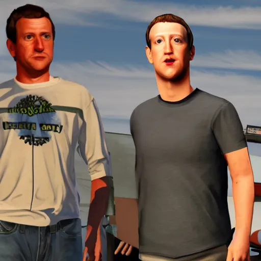 Prompt: mark zuckerberg in gta 5