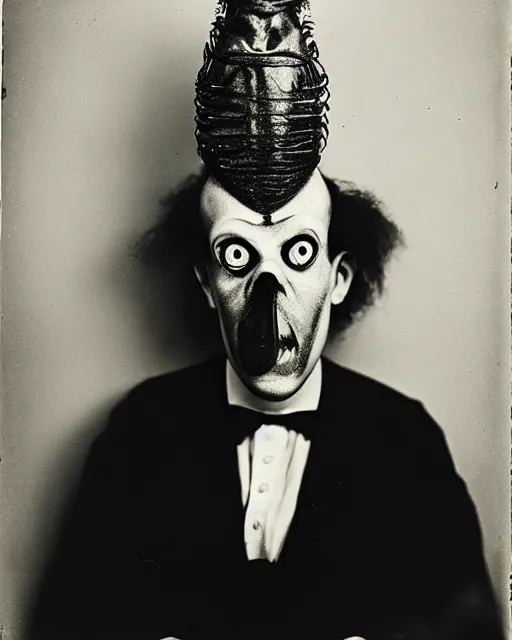 Image similar to monochrome studio portrait photograph of manfish the half - man half - fish sideshow freak, by diane arbus, very coherent, iconic