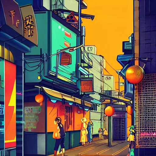 Image similar to salary man in small alley in golden gai, vaporwave nostalgia, commodore 6 4, visual novel cg, 8 0 s anime vibe, kimagure orange road, maison ikkoku, trending on artstation