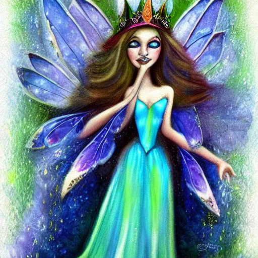 Prompt: beautiful fairy queen by Linda Ravenscroft