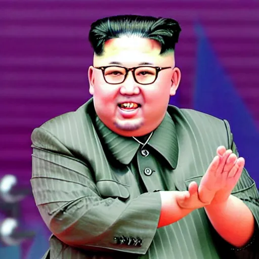 Image similar to kim jong un as k - pop idol dancing on the stage