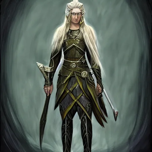 Prompt: a photorealistic drawing of a medieval elven warrior, mtg inspired