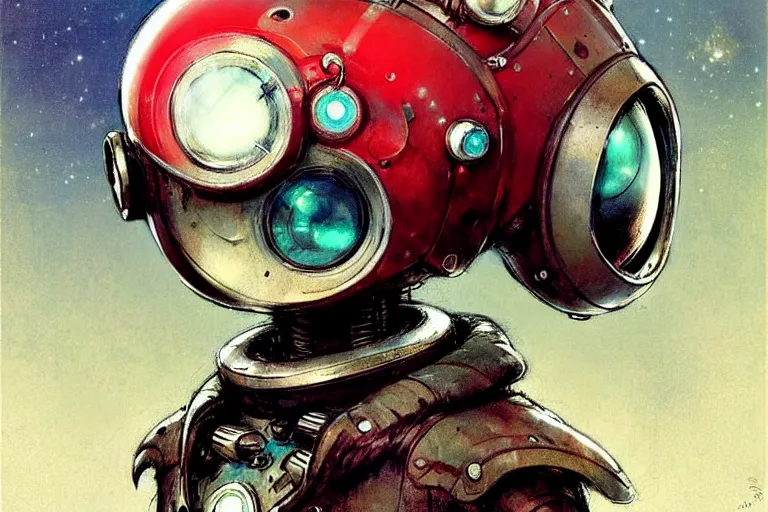 Prompt: adventurer ( ( ( ( ( 1 9 5 0 s retro future robot android owl. muted colors. ) ) ) ) ) by jean baptiste monge!!!!!!!!!!!!!!!!!!!!!!!!! chrome red