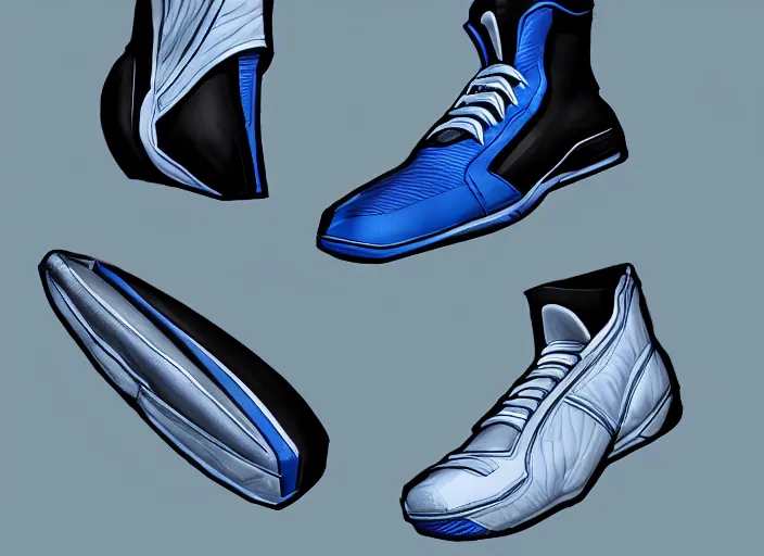 Image similar to basketball sneakers concept of reed richards, trending on artstation, smooth, sharp focus