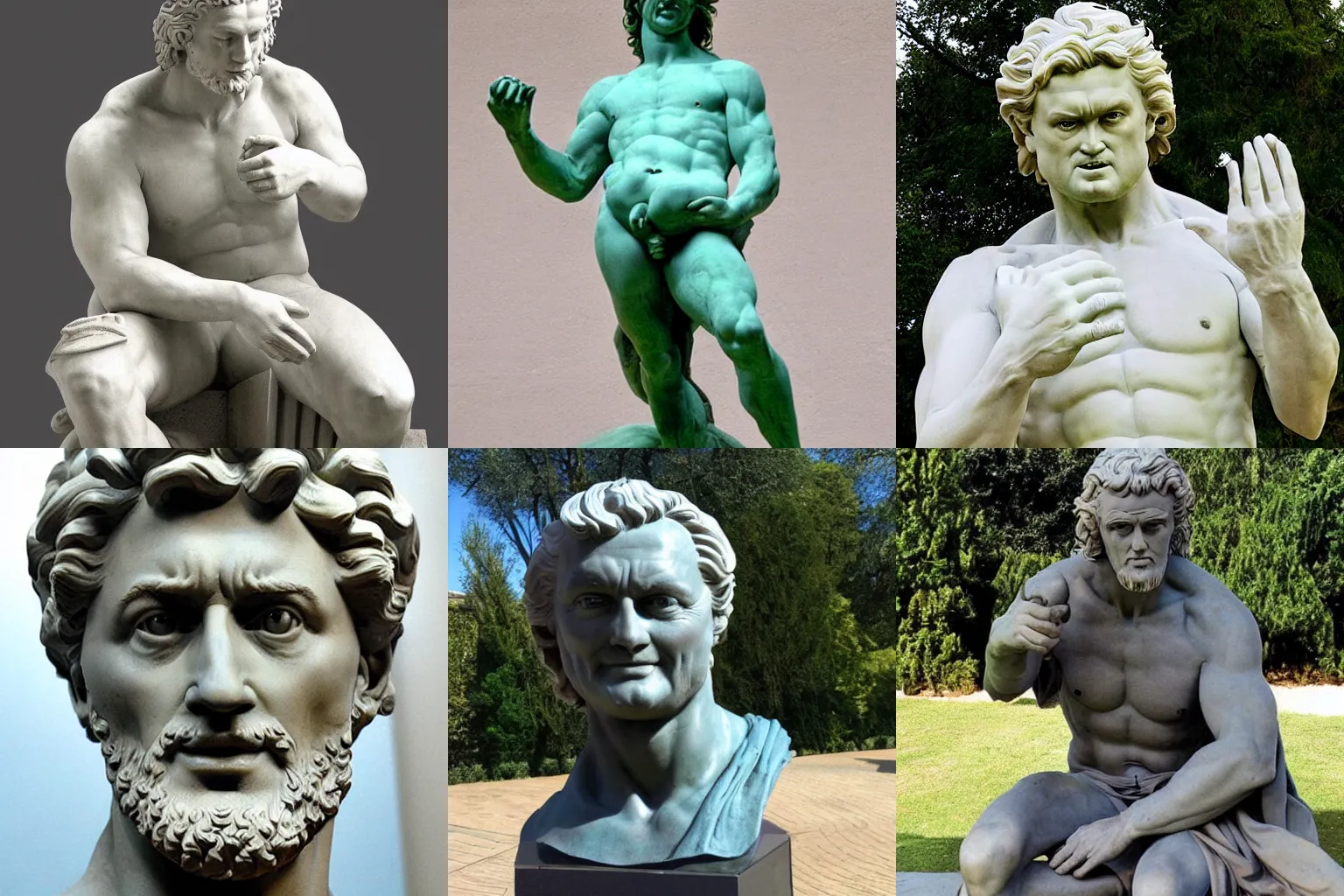 Prompt: michelangelo statue of chubby geert wilders