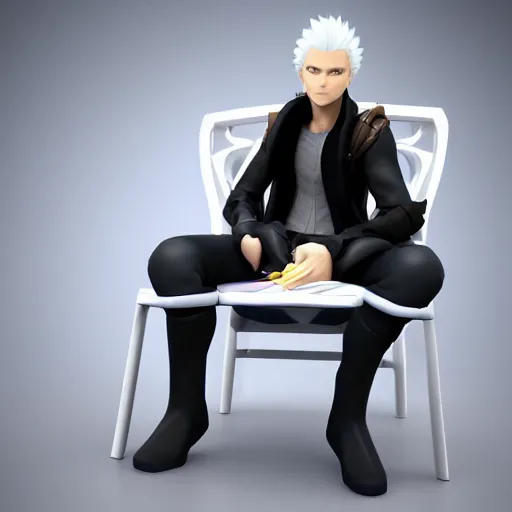 vergil sitting on plastic chair (dalle prompt) : r/DevilMayCry