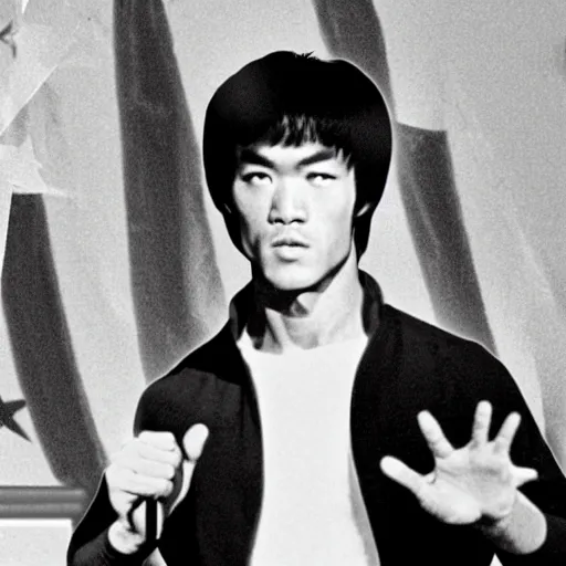 Prompt: bruce lee is president of the united states, state of the union