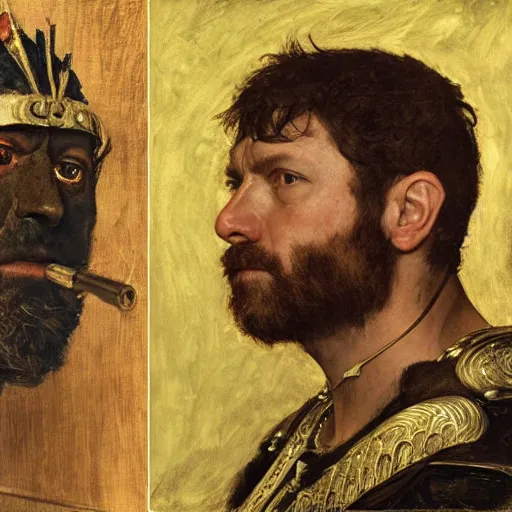 Image similar to joe biden as a bandit king, god of the forge by edgar maxence and caravaggio and michael whelan and delacroix