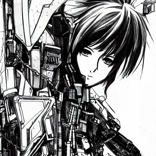 Image similar to a drawing in the style of the manga blame! cyberpunk. detailed. dark.