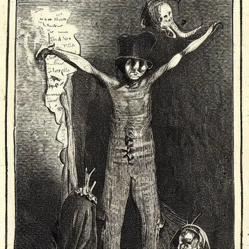 Image similar to nightmare, black and white, 1 8 0 0 s