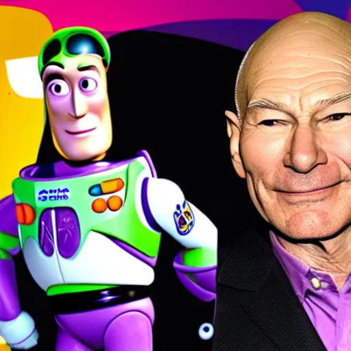 Image similar to patrick stewart as the real buzz lightyear